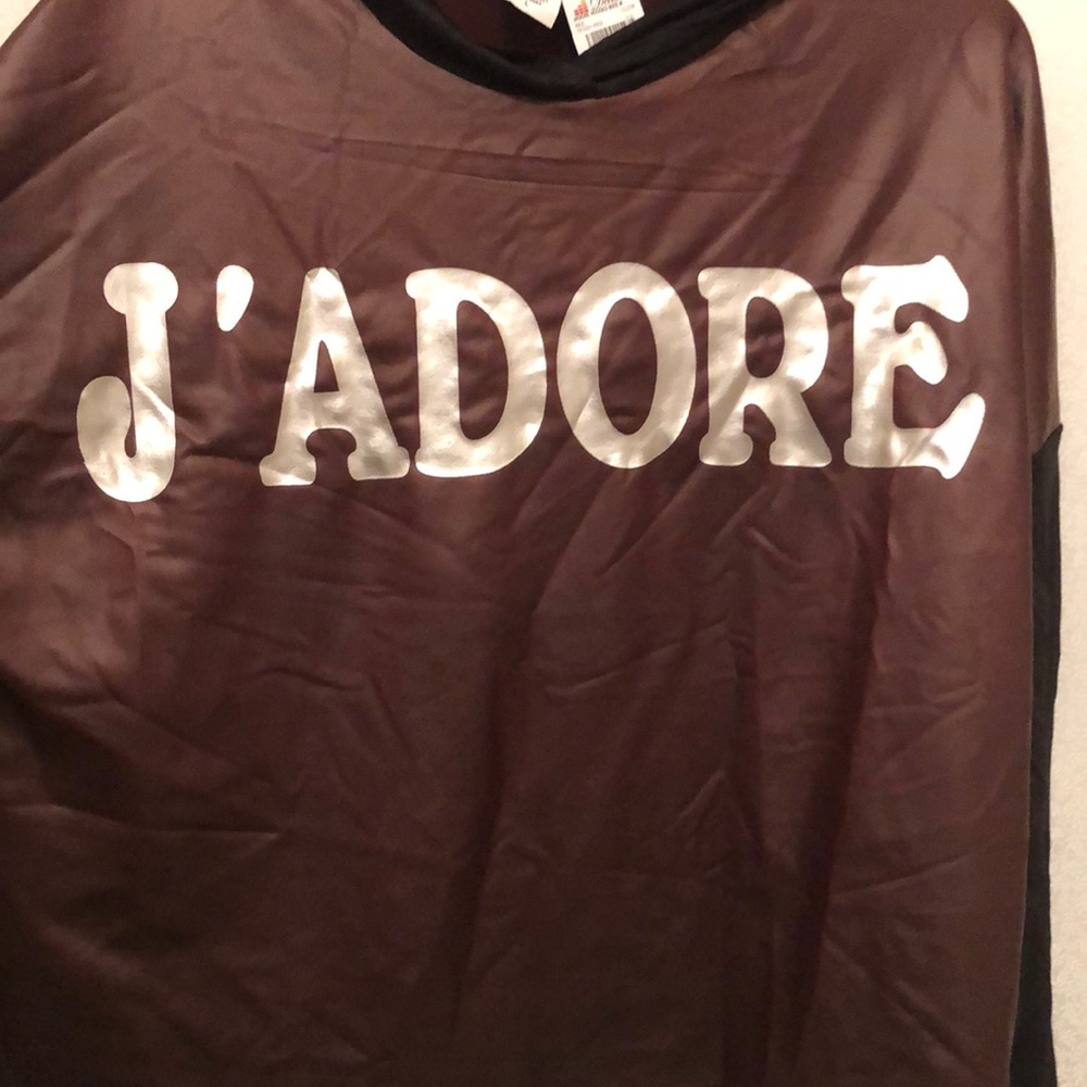 J’Adore long sleeve hoodie NWT
